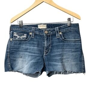 Big Star Women's Size 31 Distressed Blue Denim‎ Cut-Off Shorts Western Casual